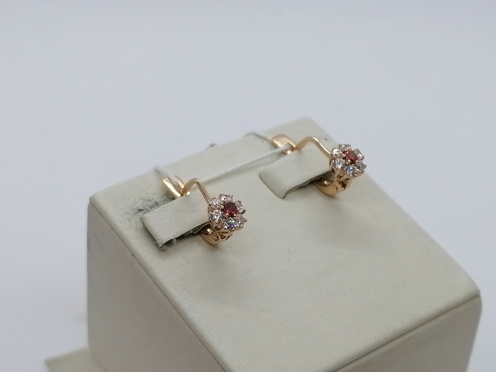 СКМИ585 СЕРЬГИ С КАМНЯМИ (Au 585)