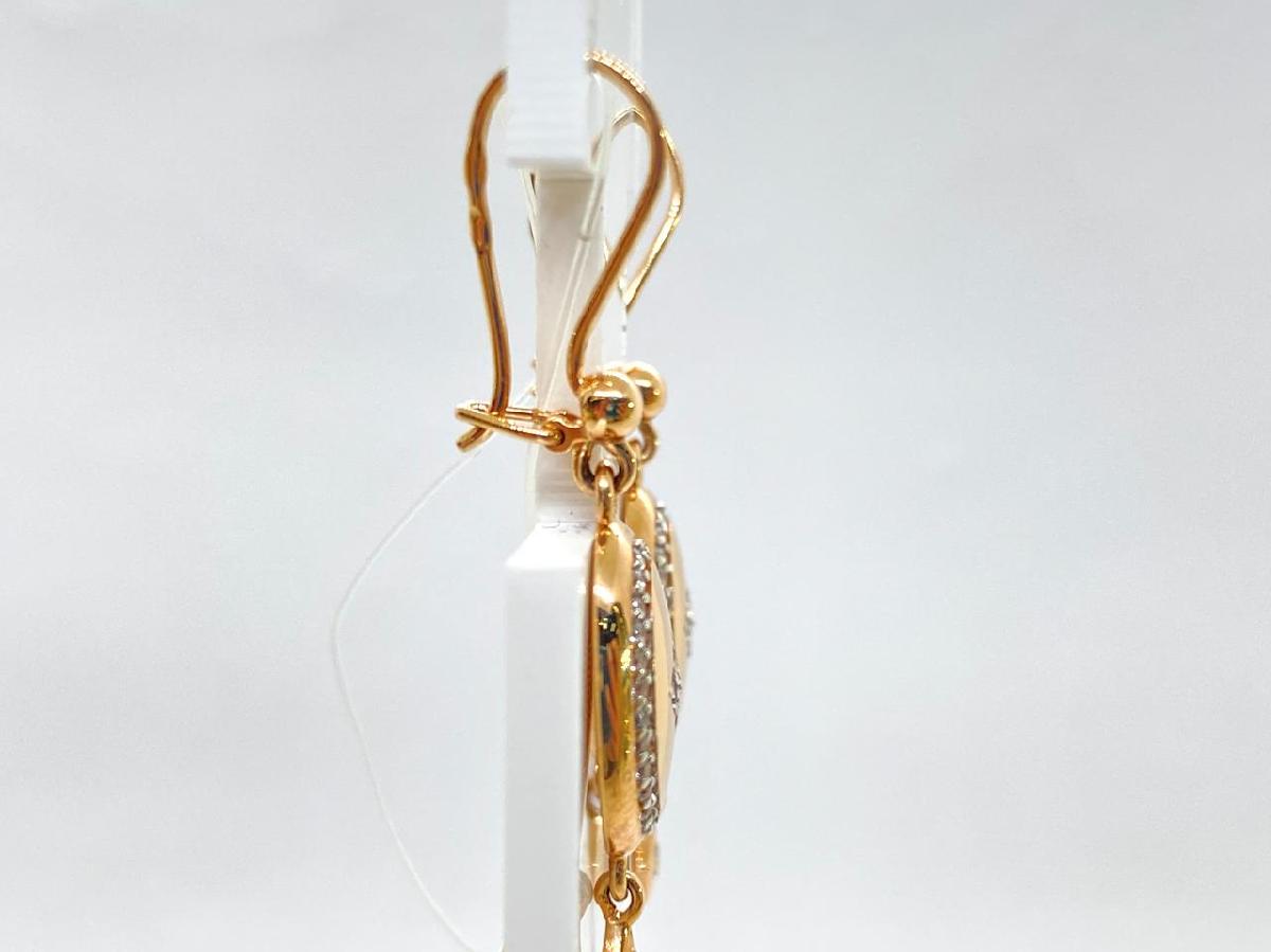 СЕРЬГИ ПЕТЕЛЬКА с камнями (Au 585)