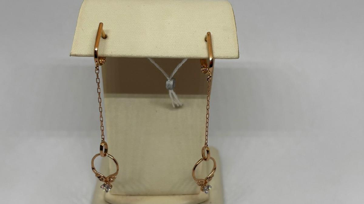 СЕРЬГИ С КАМНЕМ (Au 585)