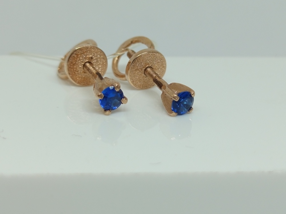 СЕРЬГИ ПУСЕТЫ с камнем (Au 585)