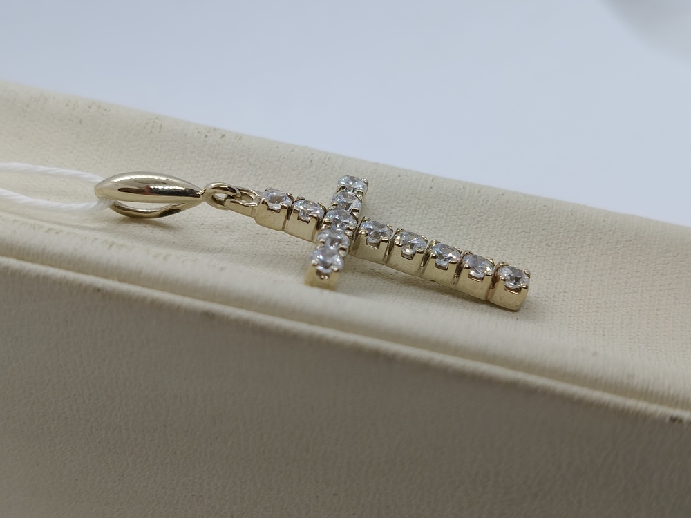 ПОДККИ585 ПОДВЕСКА КРЕСТ С КАМНЯМИ (Au 585) ПОДККИ585 ПОДВЕСКА КРЕСТ С КАМНЯМИ (Au 585)