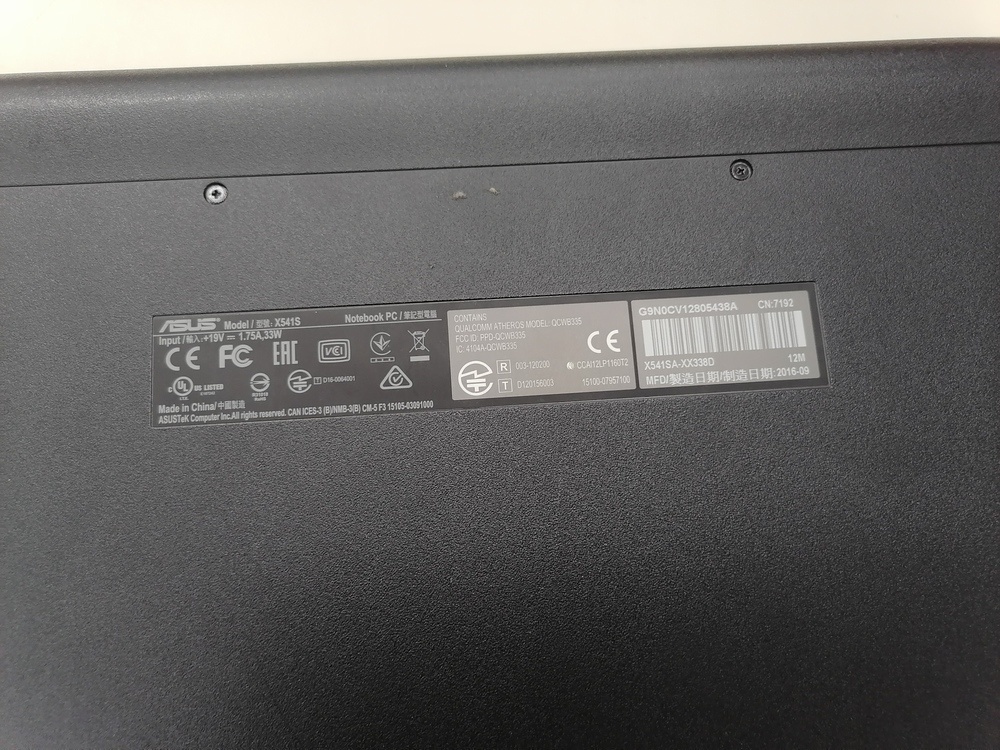 Ноутбук ASUS; Celeron N3060, HD Graphics, 4 Гб, Нет, 500 Гб