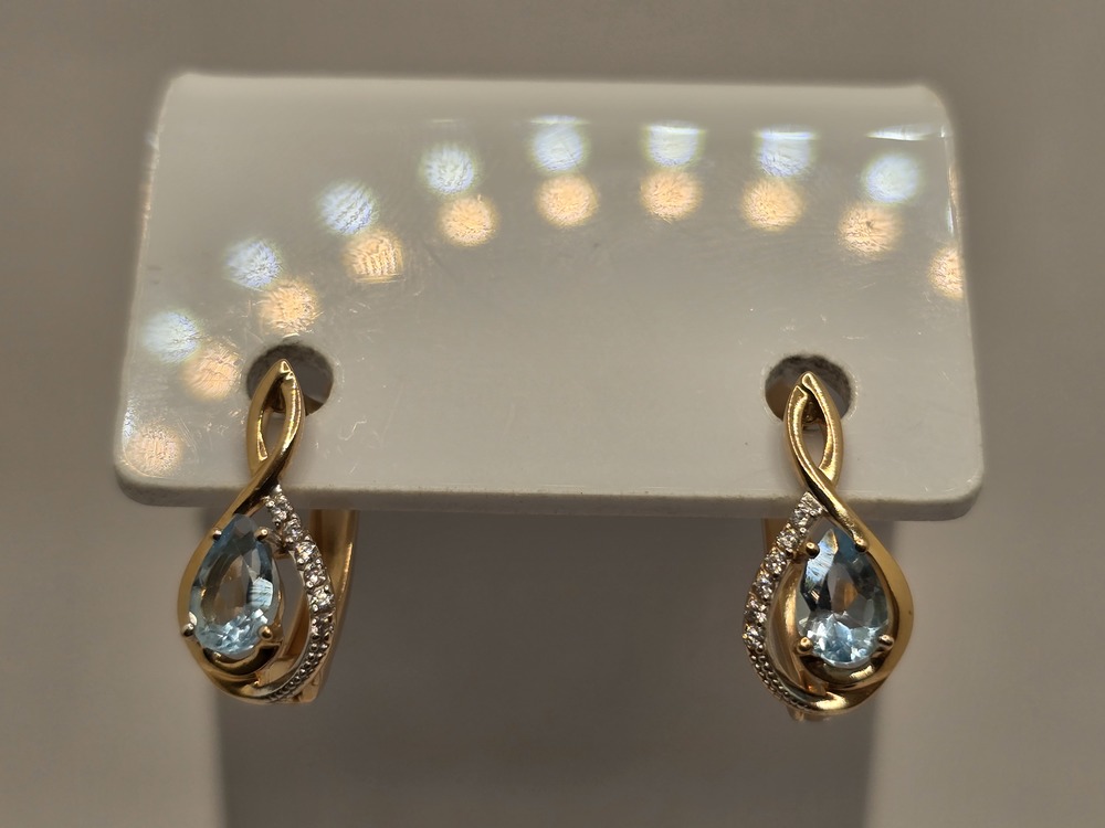 СКМИ585 СЕРЬГИ С КАМНЯМИ (Au 585)