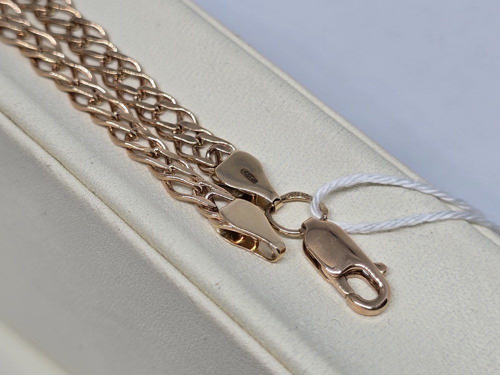 БРАСЛЕТ ПУСТОТЕЛЫЙ Ромб двойной Au 585