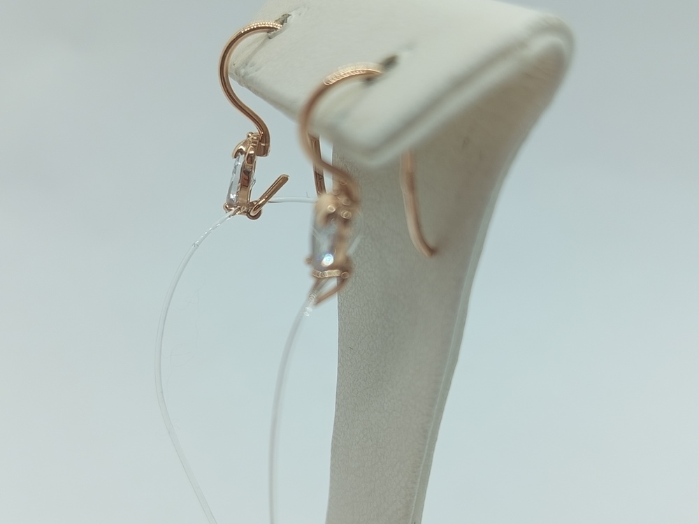 СЕРЬГИ ПЕТЕЛЬКА с камнем (Au 585)