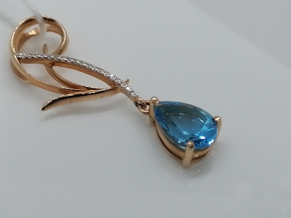 ПОДКМИ585 ПОДВЕСКА С КАМНЯМИ (Au 585)