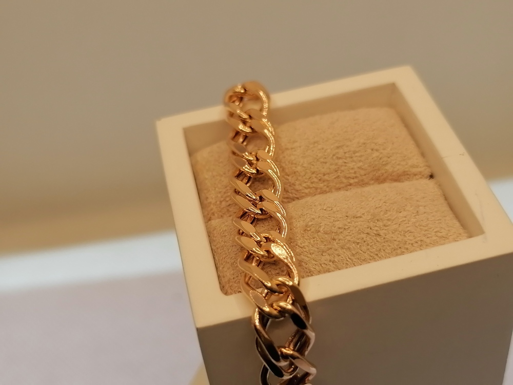 БРАСЛЕТ ПУСТОТЕЛЫЙ Ромб двойной (Au 585)