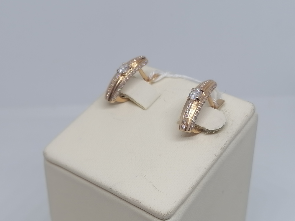 СКМИ585 СЕРЬГИ С КАМНЯМИ (Au 585)