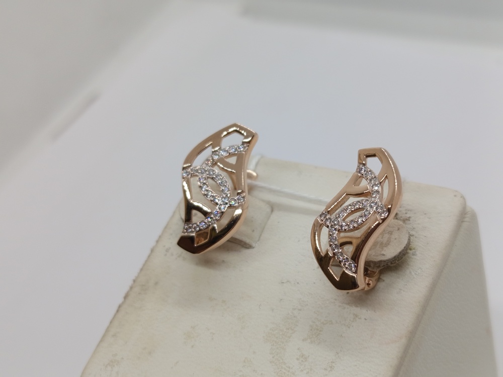 СКМИ585 СЕРЬГИ С КАМНЯМИ (Au 585)