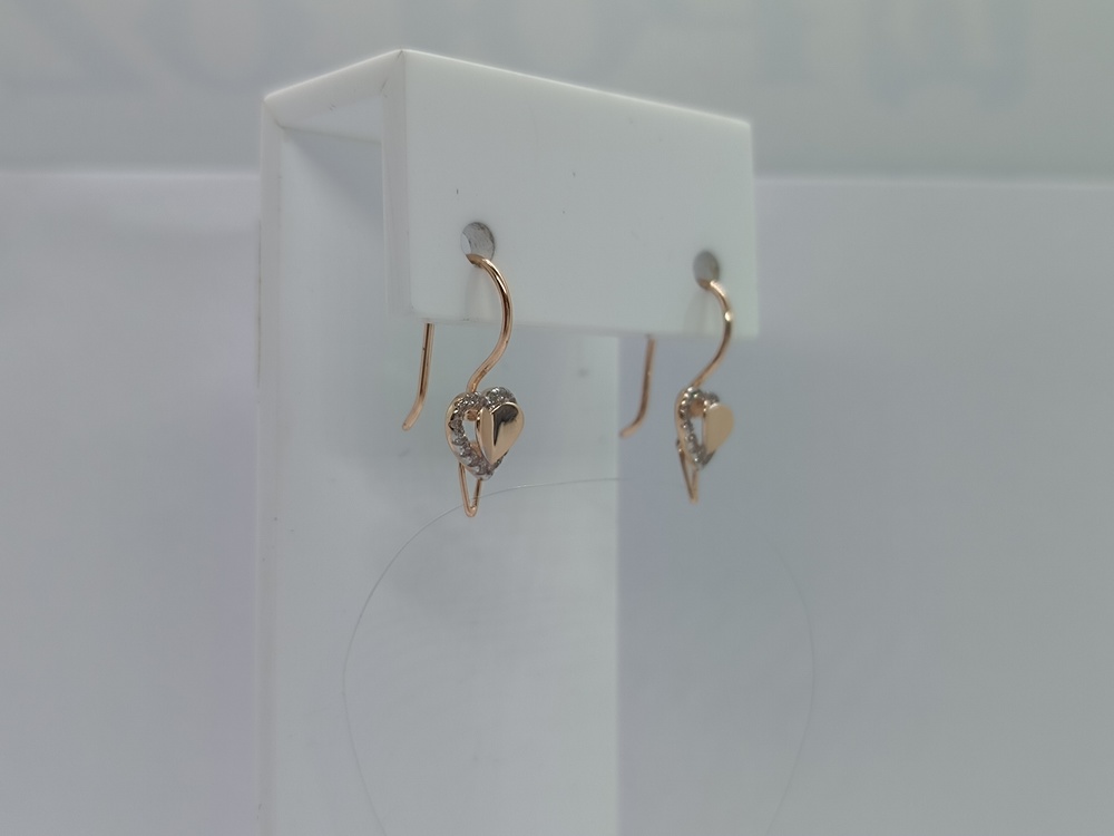 СЕРЬГИ ПЕТЕЛЬКА с камнями (Au 585)