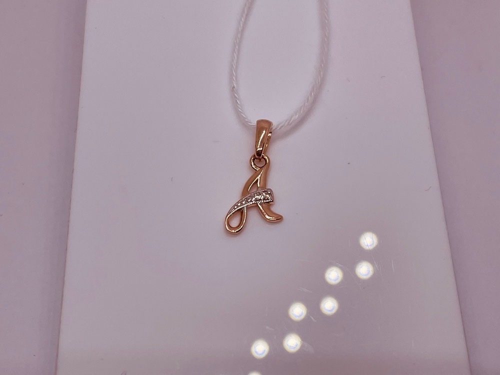 ПОДВЕСКА БУКВА А Au 585