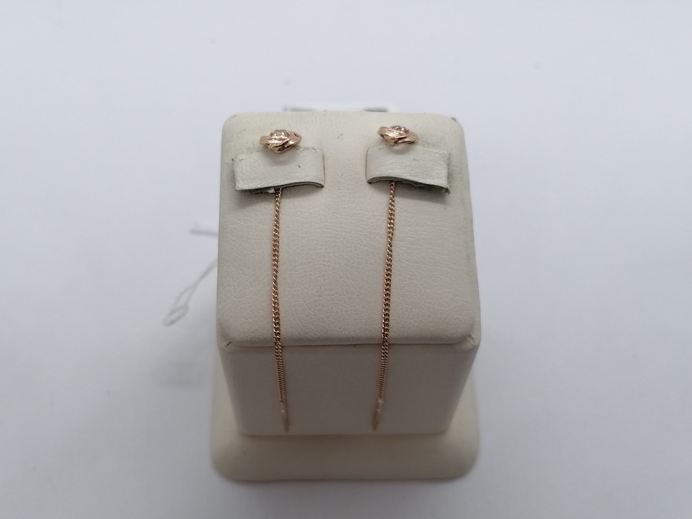 СЕРЬГИ ПРОДЕВКИ с камнем (Au 585)