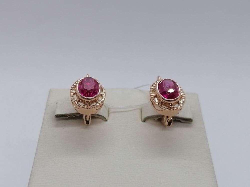 СКМ583 СЕРЬГИ С КАМНЕМ (Au 583)