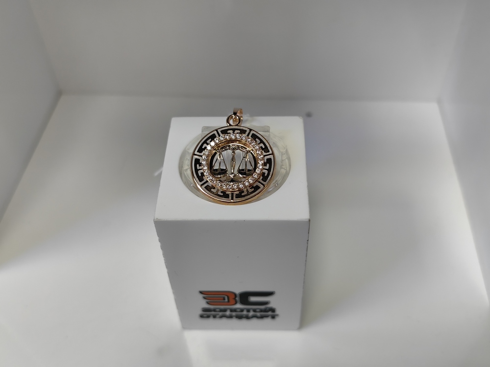 ПОДВЕСКА ЗНАК ЗОДИАКА ВЕСЫ с камнями (Au 585)