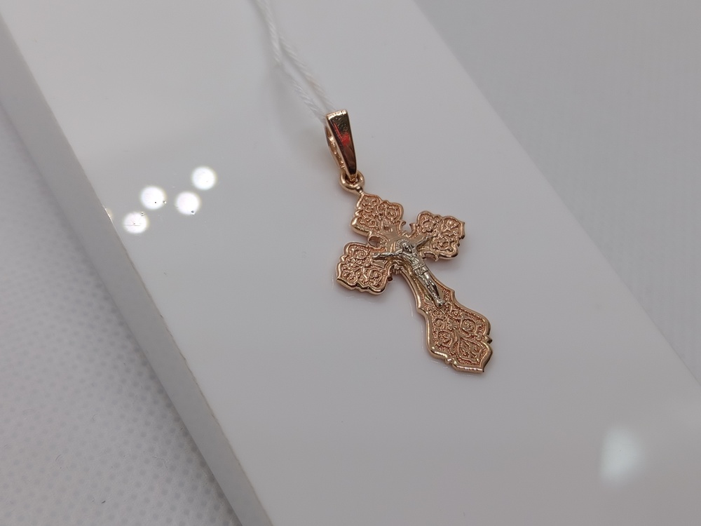 ПОДВЕСКА КРЕСТ БЕЗ КАМНЯ (Au 585)