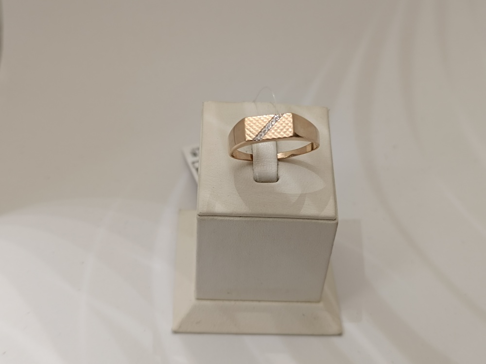 КОЛЬЦО ПЕЧАТКА с камнями (Au 585)