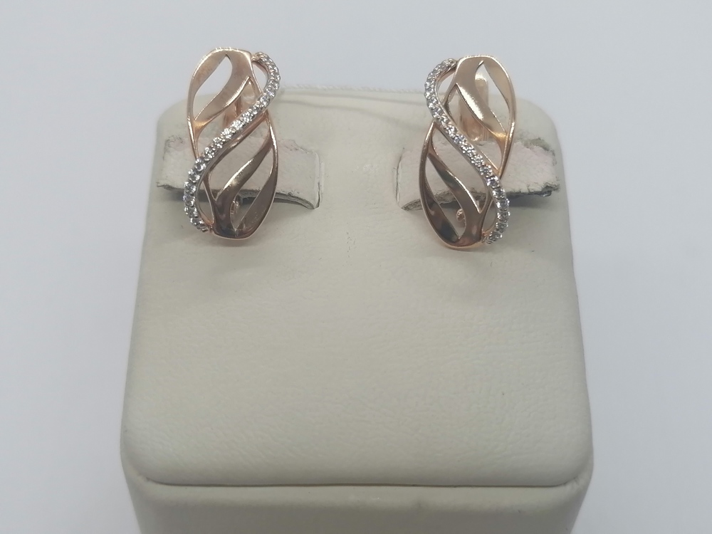 СКМИ585 СЕРЬГИ С КАМНЯМИ (Au 585)