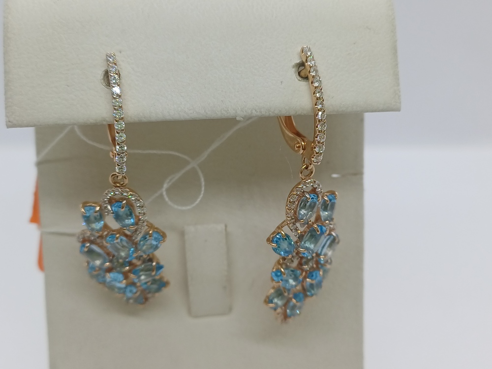 СКМИ585 СЕРЬГИ С КАМНЯМИ (Au 585)