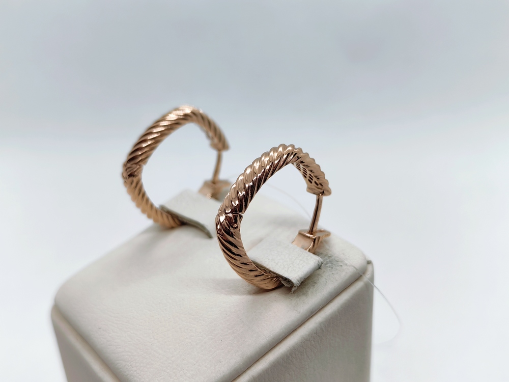 СЕРЬГИ КОНГО Рифленые (Au 585)