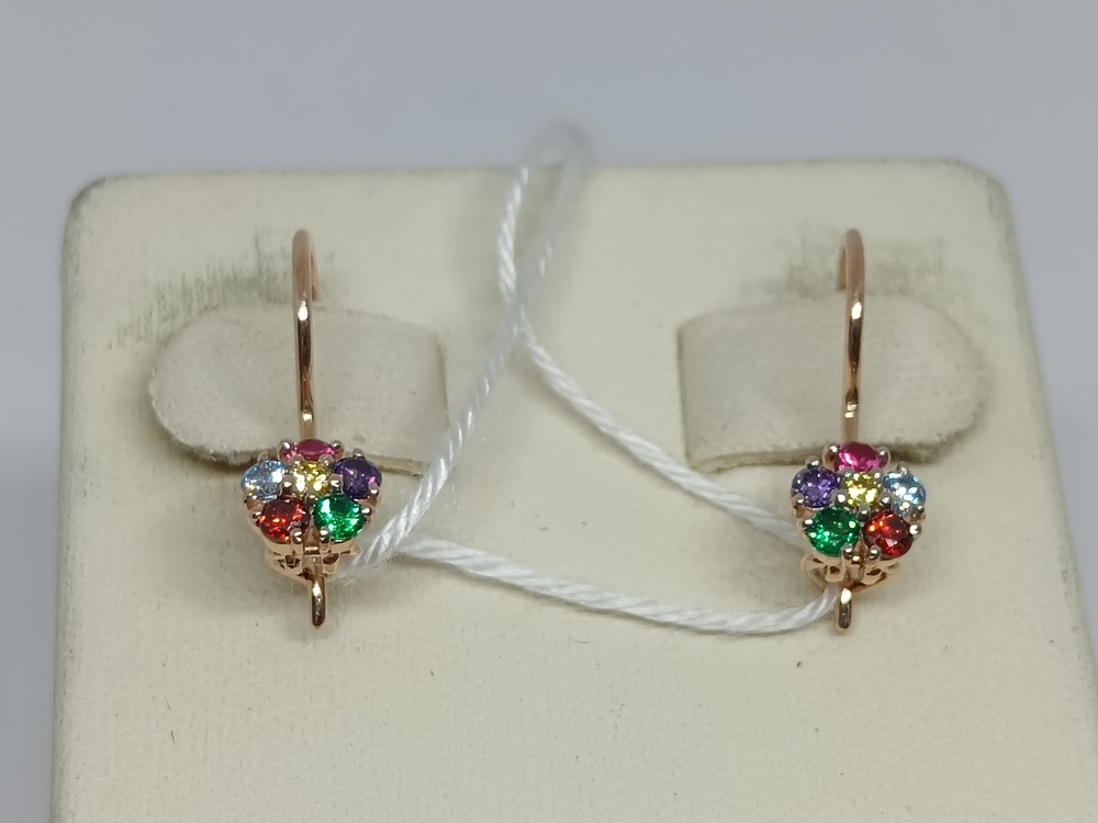 СКМИ585 СЕРЬГИ С КАМНЯМИ (Au 585)