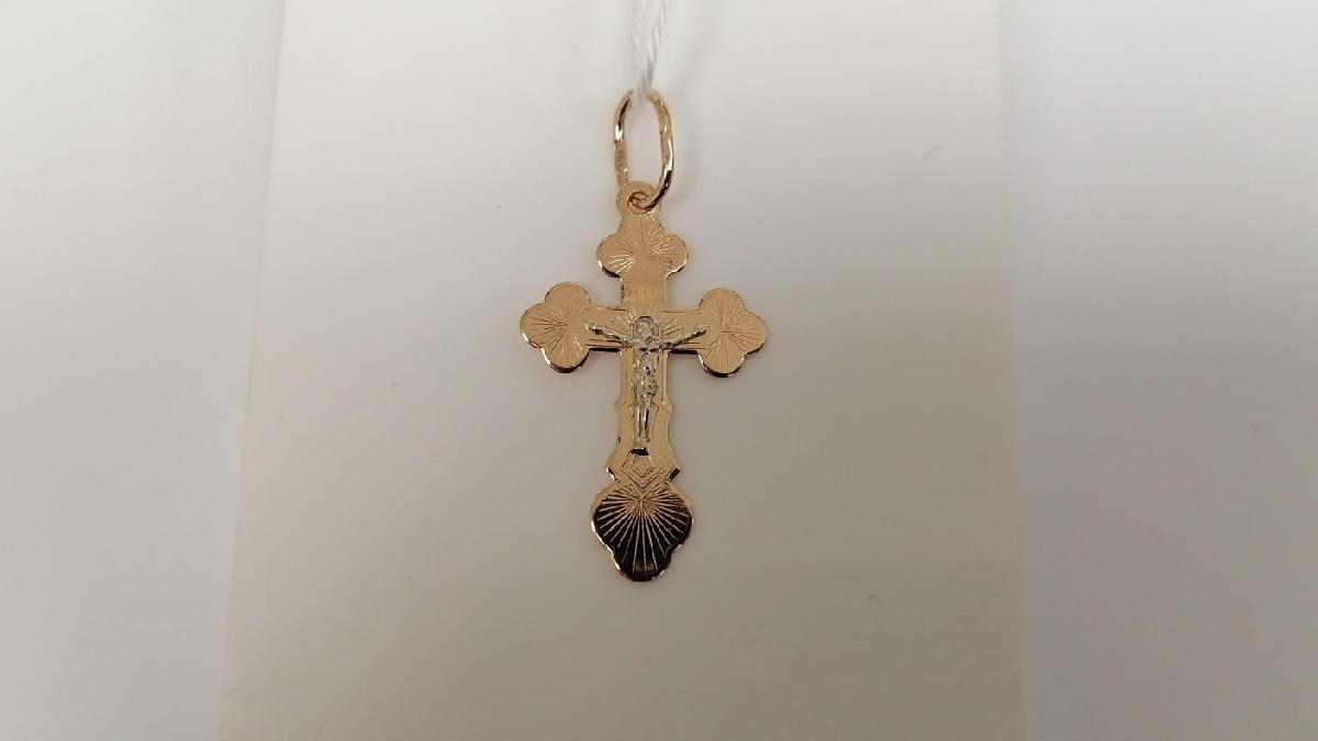 ПОДВЕСКА КРЕСТ БЕЗ КАМНЯ (Au 585)
