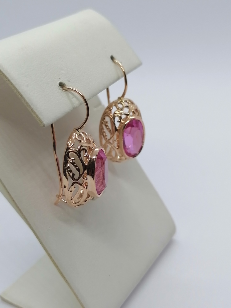 СКМ583 СЕРЬГИ С КАМНЕМ (Au 583)