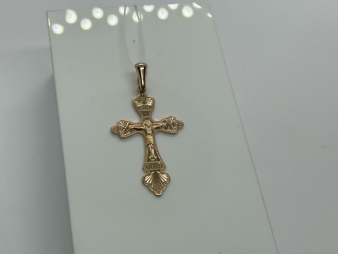 ПОДВЕСКА КРЕСТ БЕЗ КАМНЯ (Au 585)