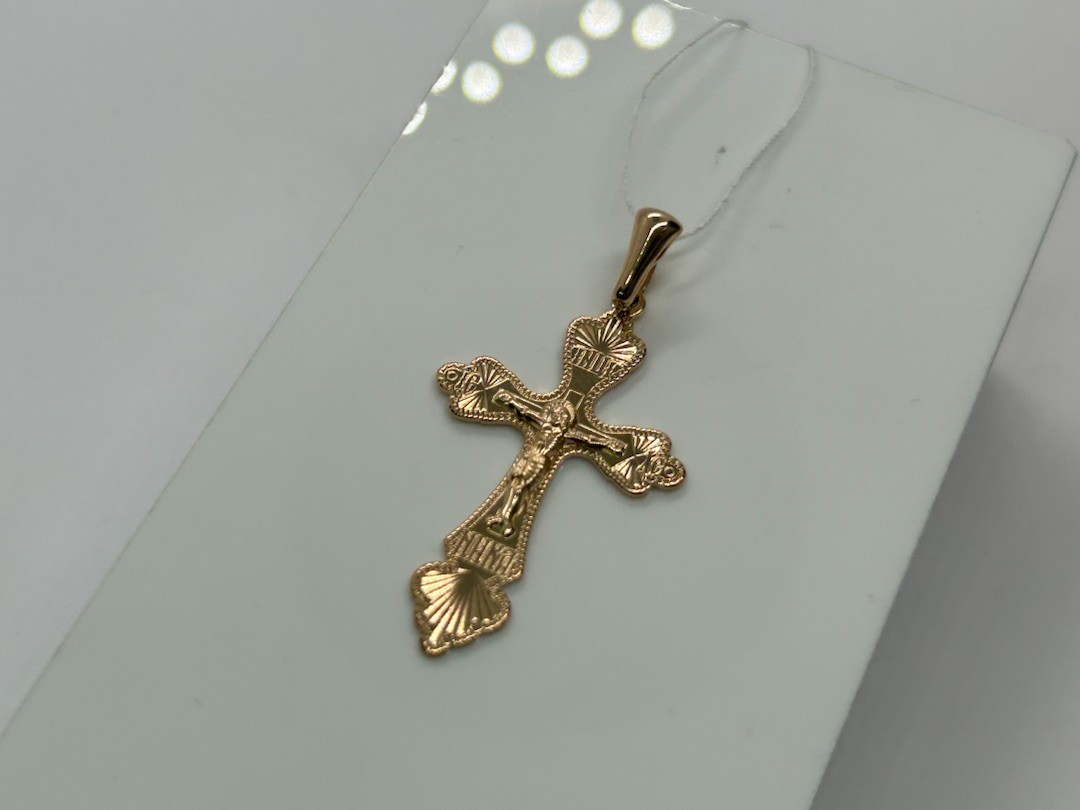 ПОДВЕСКА КРЕСТ БЕЗ КАМНЯ (Au 585)