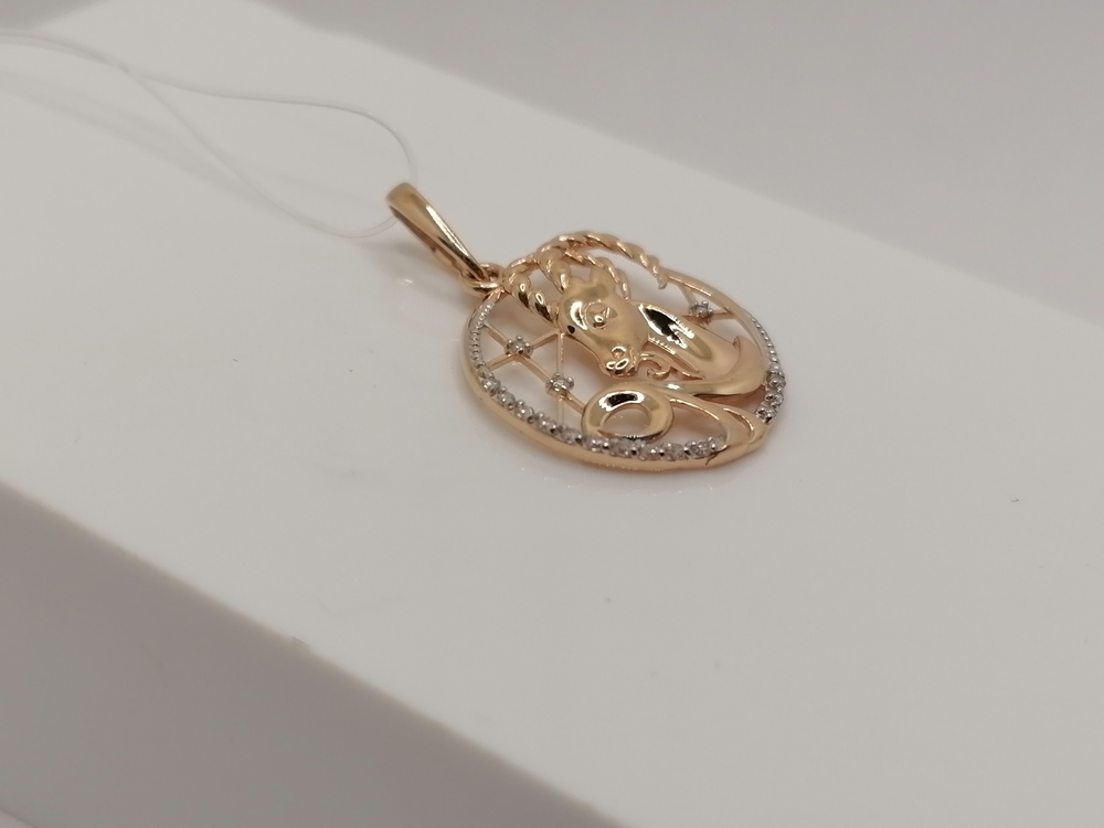 101118-1102 ПОДВЕСКА С КАМНЯМИ (Au 585)