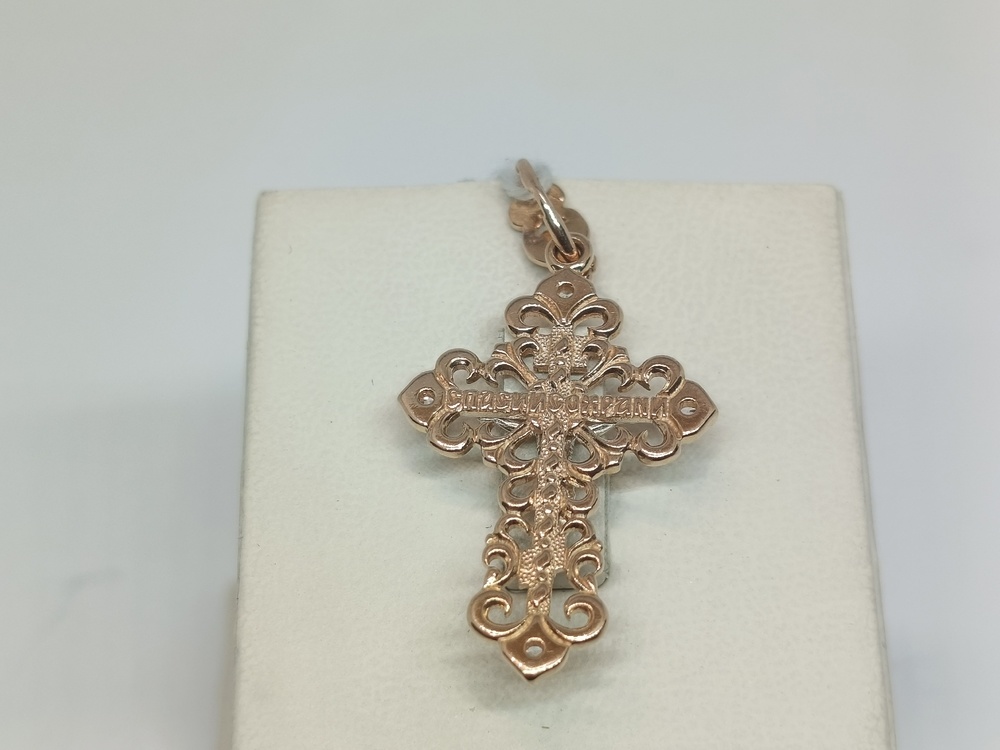 ПОДККИ585 ПОДВЕСКА КРЕСТ С КАМНЯМИ (Au 585)