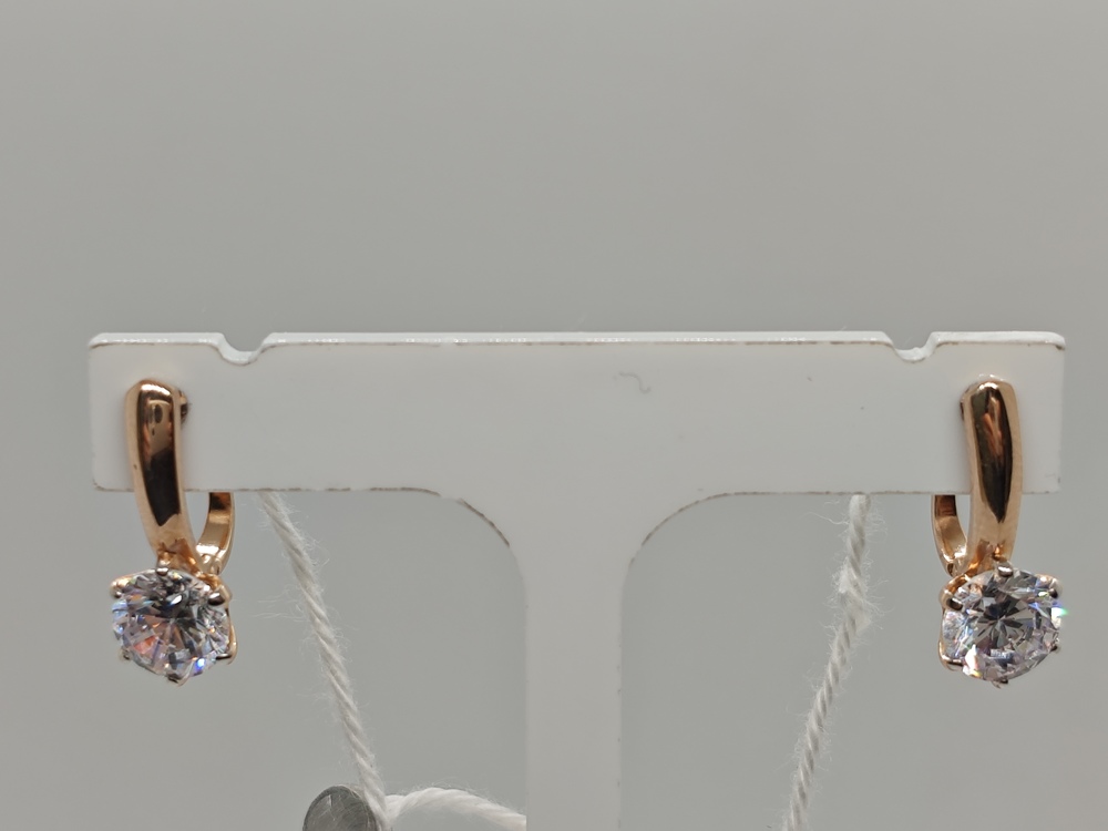 СКМ585 СЕРЬГИ С КАМНЕМ (Au 585)