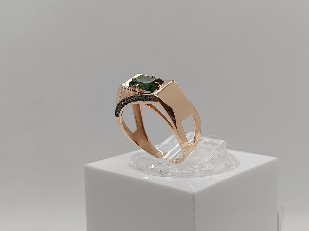 КОЛЬЦО ТУРМАЛИН с камнями (Au 585)