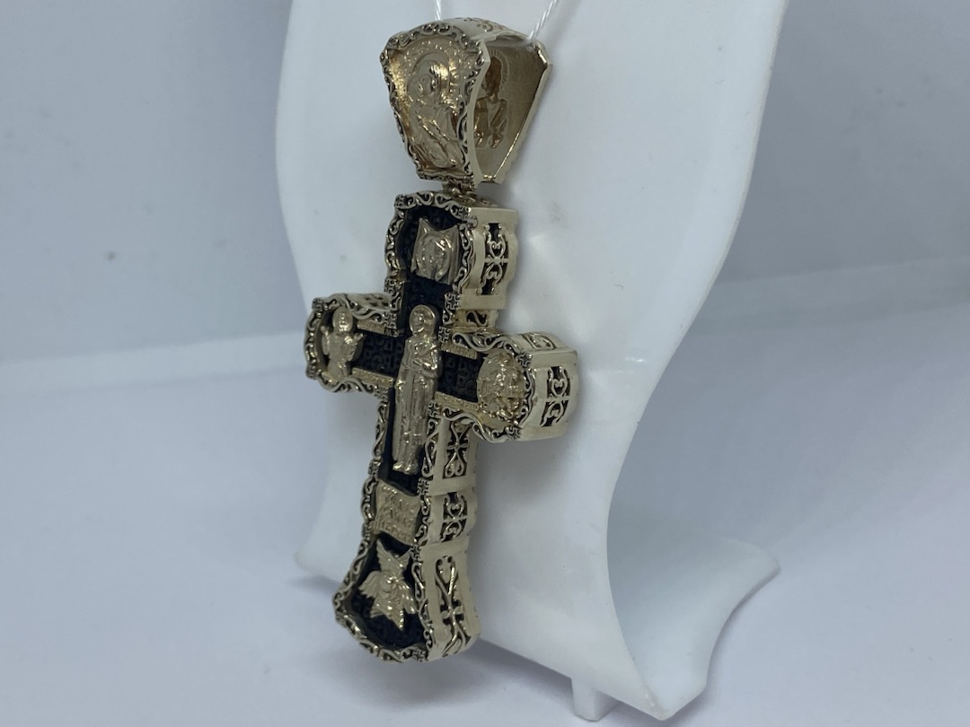 ПОДВЕСКА КРЕСТ С КАМНЕМ (Au 585)