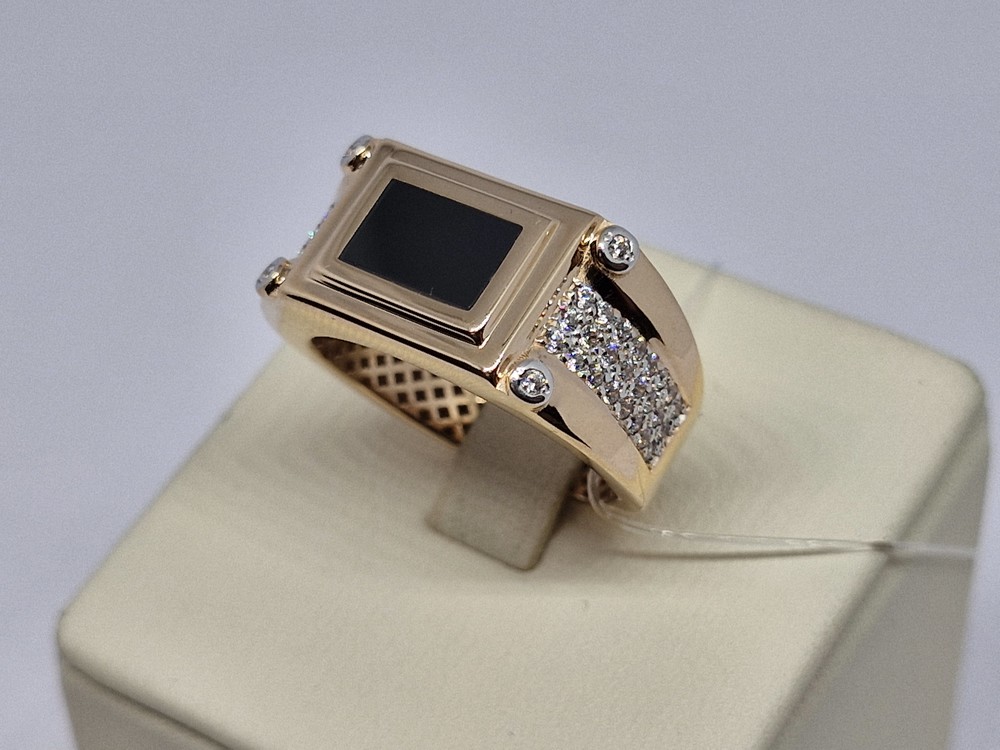 КОЛЬЦО ПЕЧАТКА с камнями (Au 585)