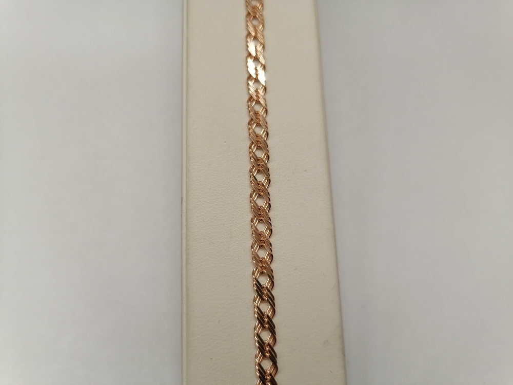 НБ 12-203 БРАСЛЕТ ПУСТОТЕЛЫЙ Ромб тройной (Au 585)