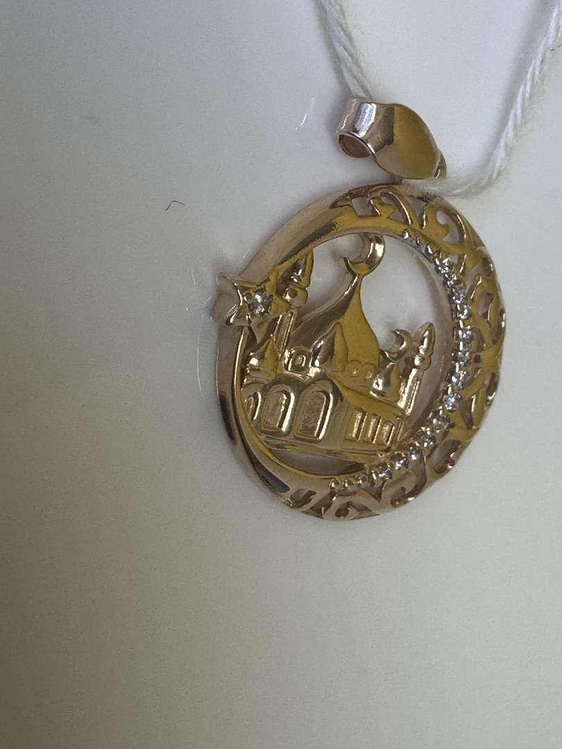 ПОДМКИ585 ПОДВЕСКА МЕЧЕТЬ С КАМНЯМИ (Au 585)