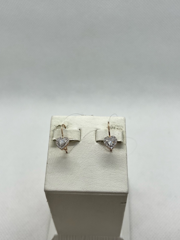 СЕРЬГИ ПЕТЕЛЬКА с камнями (Au 585)