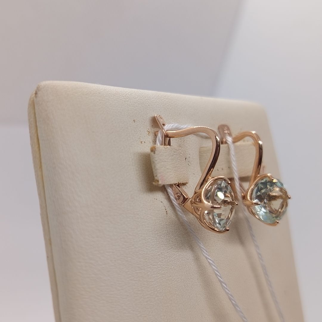 СКМ585 СЕРЬГИ С КАМНЕМ (Au 585)