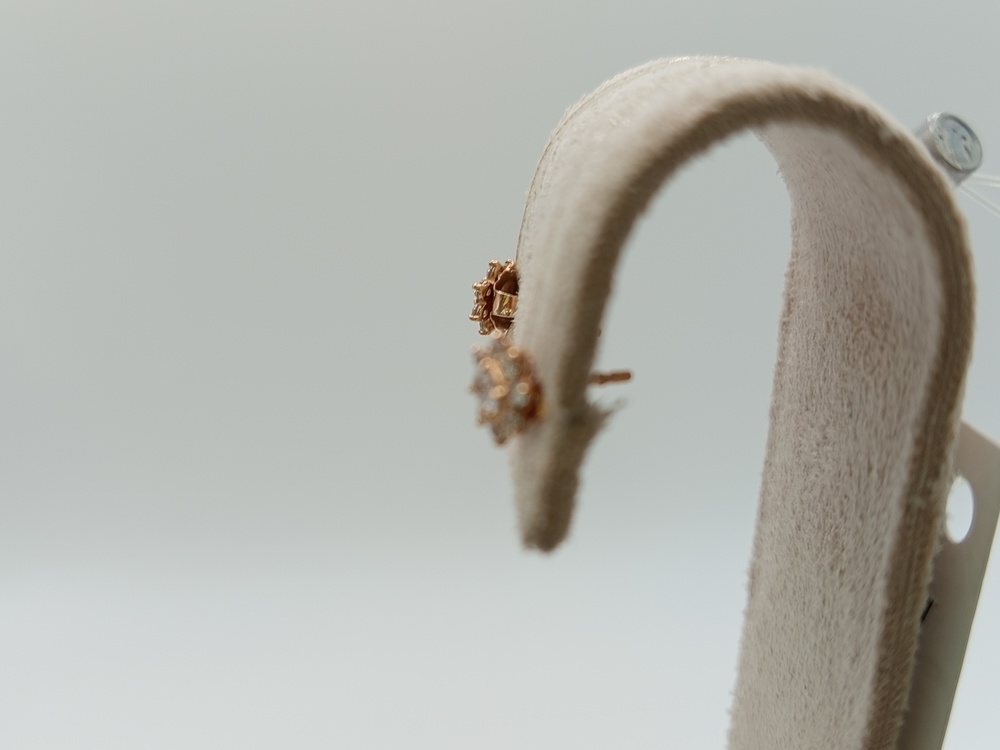 029956 СЕРЬГИ ПУСЕТЫ с камнями (Au 585)