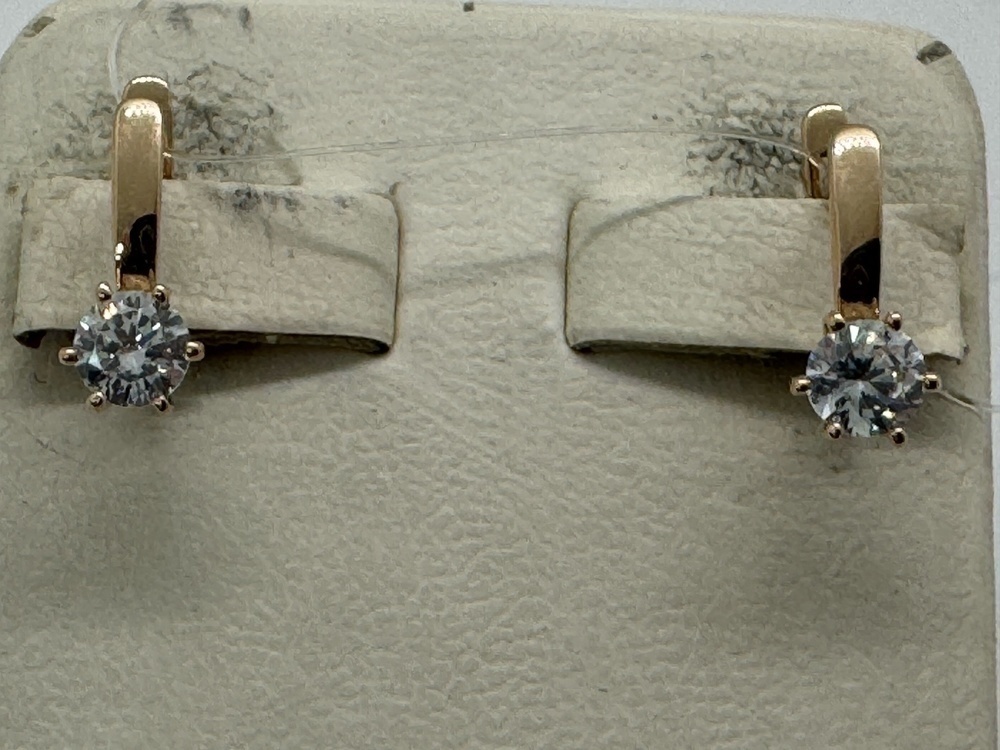 СЕРЬГИ С КАМНЕМ (Au 585)