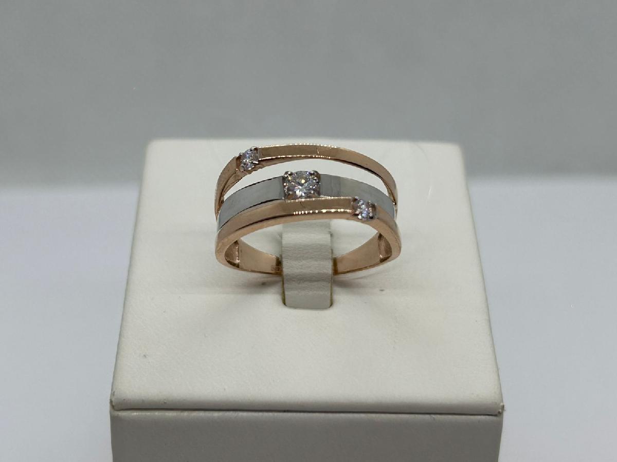 КОЛЬЦО С КАМНЯМИ (Au 585)