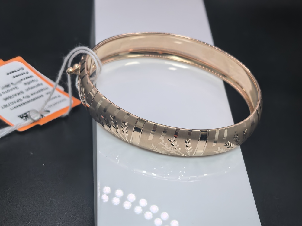 БЖАЛ585 БРАСЛЕТ ЖЕСТКИЙ С АЛМАЗНОЙ ГРАНЬЮ (Au 585)