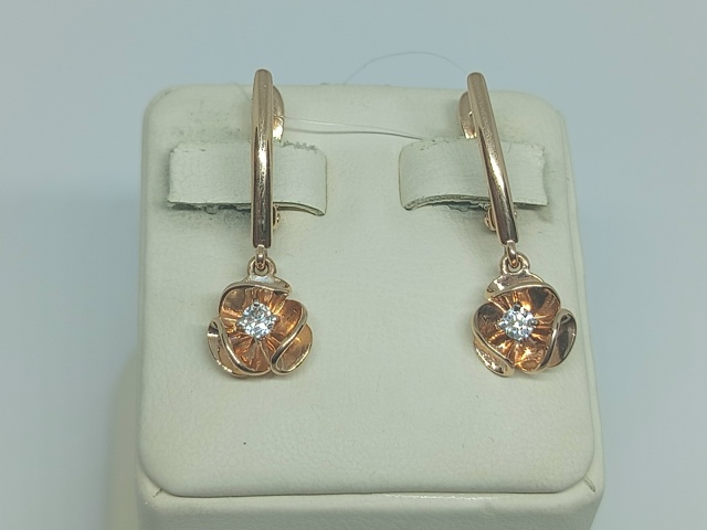 СЕРЬГИ С КАМНЕМ (Au 585)