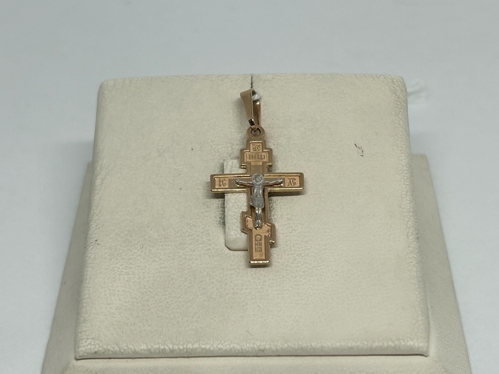 ПОДКБК585 ПОДВЕСКА КРЕСТ БЕЗ КАМНЯ (Au 585)
