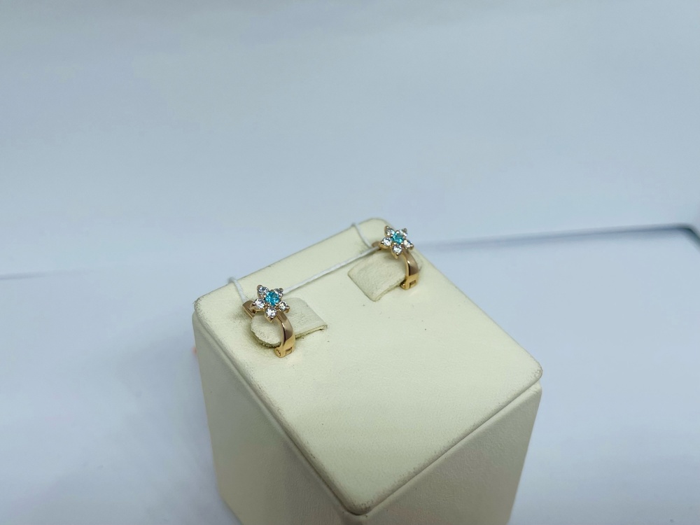 СКМИ585 СЕРЬГИ С КАМНЯМИ (Au 585)