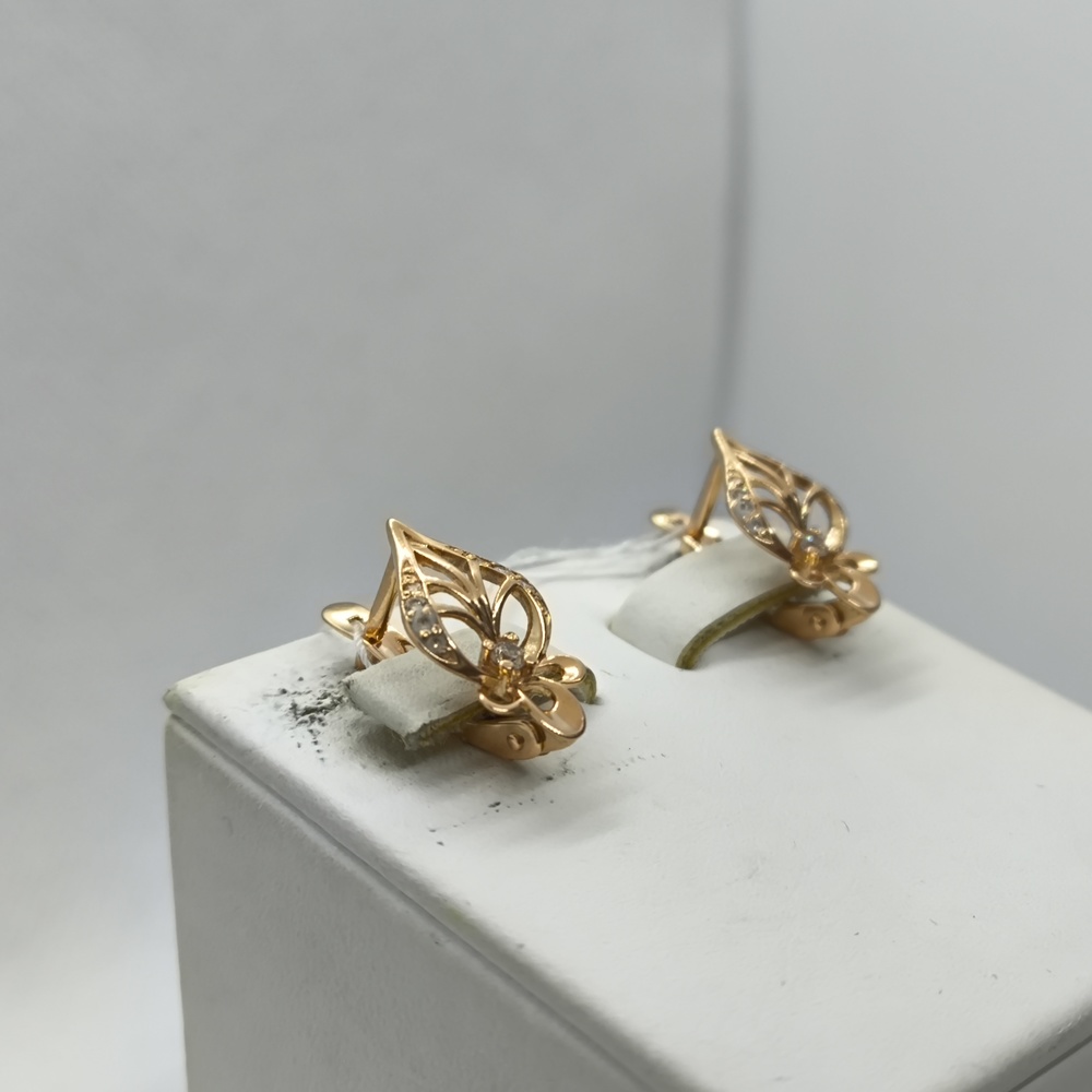 СКМ585 СЕРЬГИ С КАМНЕМ (Au 585)