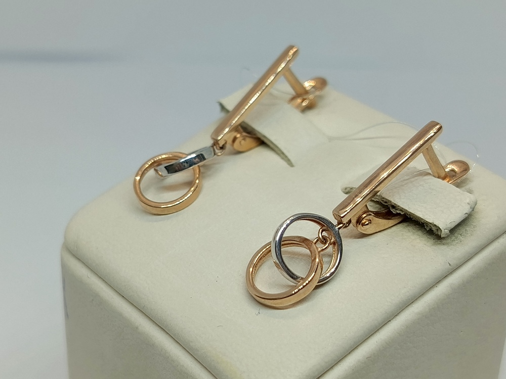 01-207390 СЕРЬГИ БЕЗ КАМНЯ (Au 585)