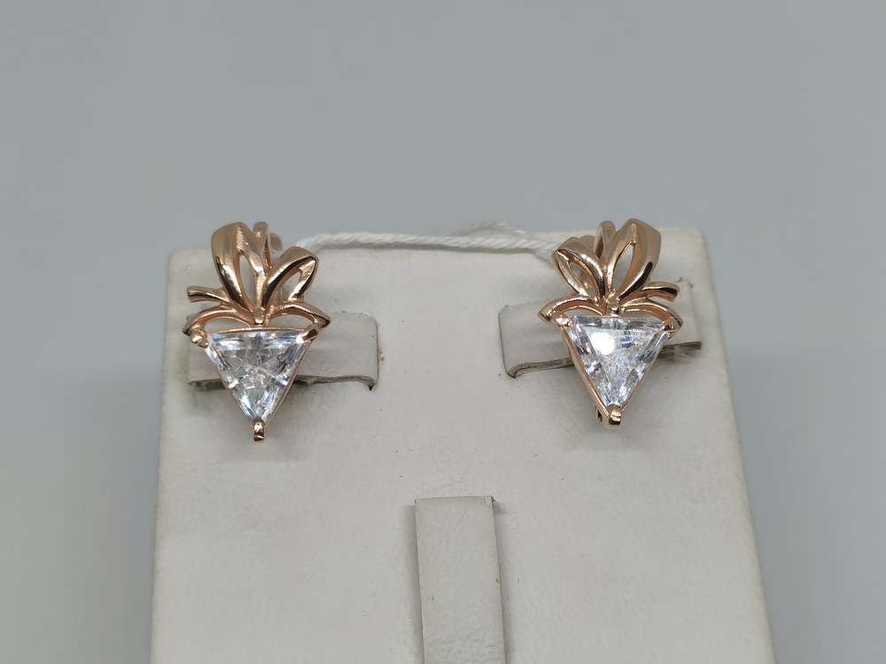 СКМ585 СЕРЬГИ С КАМНЕМ (Au 585)