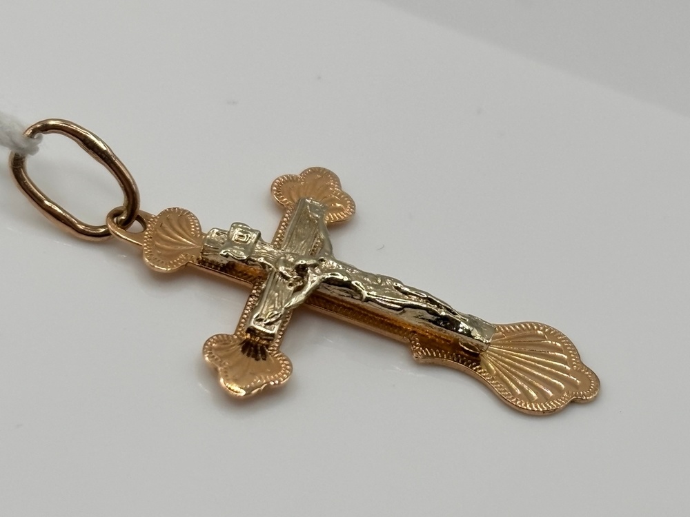 ПОДКБК585 ПОДВЕСКА КРЕСТ БЕЗ КАМНЯ (Au 585)