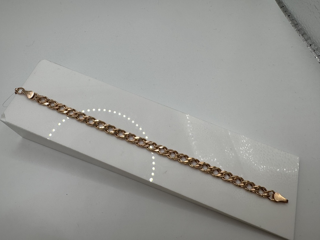 БРАСЛЕТ ПУСТОТЕЛЫЙ Ромб двойной (Au 585)